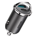 JOYROOM C-A35 45W Mini Dual-port PD + QC 3.0 Ring-pull Fast Car Charger(Black)