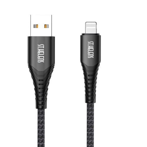 JOYROOM ST-C04 2.4A USB A to 8 Pin Braided Charging Cable, Cable Length: 1.8m(Black)