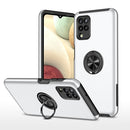 For Samsung Galaxy A12 5G PC + TPU Shockproof Magnetic Protective Case with Invisible Ring Holder(Silver)