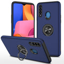For Samsung Galaxy A20s PC + TPU Shockproof Magnetic Protective Case with Invisible Ring Holder(Blue)