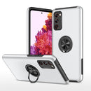 For Samsung Galaxy S20 FE PC + TPU Shockproof Magnetic Protective Case with Invisible Ring Holder(Silver)