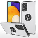 For Samsung Galaxy A52 PC + TPU Shockproof Magnetic Protective Case with Invisible Ring Holder(Silver)