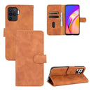 For Oppo A94 Solid Color Skin Feel Magnetic Buckle Horizontal Flip Calf Texture PU Leather Case with Holder & Card Slots & Wallet(Brown)