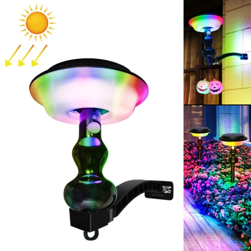 Solar Power Gourd Colorful Wall-mounted Light Outdoor Garden Landscape Lawn Lamp(Black)