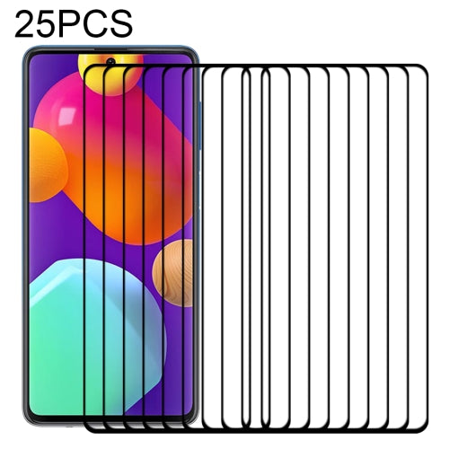 For Samsung Galaxy M62 25 PCS Full Glue Full Screen Tempered Glass Film