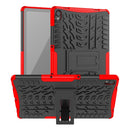 For Lenovo Tab P11 Tire Texture Shockproof TPU+PC Protective Case with Holder(Red)