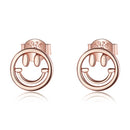 S925 Sterling Silver Cute Smiling Face Women Earrings