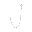 S925 Sterling Silver Fashion Bead Chain Ear Studs Women Earrings