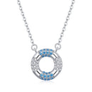 S925 Sterling Silver Happy Swimming Ring Women Nacklace Jewelry