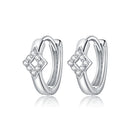 S925 Sterling Silver Shinning Rhombus Ear Studs Women Earrings