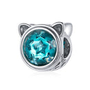 S925 Sterling Silver Cute Cat Ears Beads DIY Bracelet Necklace Accessories