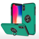 PC + TPU Shockproof Magnetic Protective Case with Invisible Ring Holder For iPhone XS Max(Dark Green)