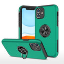 PC + TPU Shockproof Magnetic Protective Case with Invisible Ring Holder For iPhone 11(Dark Green)