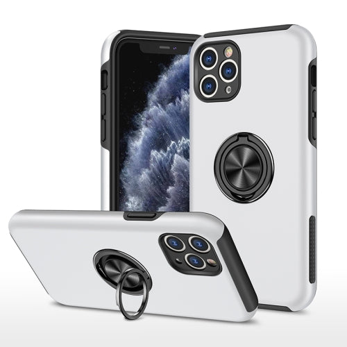 PC + TPU Shockproof Magnetic Protective Case with Invisible Ring Holder For iPhone 11 Pro(Silver)