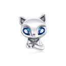 S925 Sterling Silver Lively Little Fox Beads DIY Bracelet Necklace Accessories