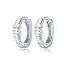 S925 Sterling Silver Simple Fish Bone Ear Buckle Women Earrings