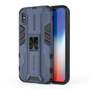 Supersonic PC + TPU Shock-proof Protective Case with Holder For iPhone XS Max(Dark Blue)