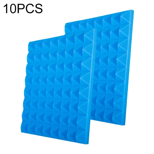 10 PCS Pyramid Style Recording Studio Drum Video Room Sound Insulation Board Silencer Cotton(Blue)