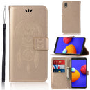 For Samsung Galaxy A01 Core Wind Chime Owl Embossing Pattern Horizontal Flip Leather Case with Holder & Card Slots & Wallet(Gold)