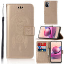 For Xiaomi Redmi Note 10S Wind Chime Owl Embossing Pattern Horizontal Flip Leather Case with Holder & Card Slots & Wallet(Gold)