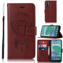 For vivo Y70s Wind Chime Owl Embossing Pattern Horizontal Flip Leather Case with Holder & Card Slots & Wallet(Brown)