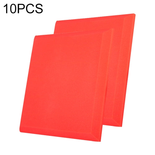 10 PCS Flat Style Recording Studio Drum Video Room Sound Insulation Board Silencer Cotton(Red)