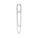 S925 Sterling Silver Tassel Long Bead Chain Ear Buckle Women Earrings