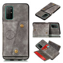 For Samsung Galaxy A32 5G Double Buckle PU + TPU Shockproof Magnetic Protective Case with Card Slots & Holder(Grey)