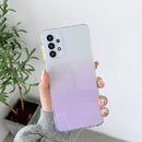 For Samsung Galaxy A32 5G Gradient Shockproof TPU + Acrylic Case with Detachable Buttons(Purple)