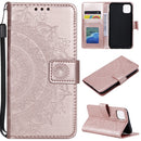 Totem Flower Embossed Horizontal Flip TPU + PU Leather Case with Holder & Card Slots & Wallet For iPhone 11(Rose Gold)