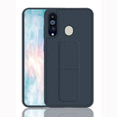 For Galaxy M40 / A60 Shockproof PC + TPU Protective Case with Wristband & Holder(Dark Blue)