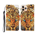 For iPhone 11 Pro Max Painted Pattern Horizontal Flip Leathe Case(Leopard)