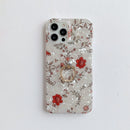 Shell Pattern Protective Case with Rotating Holder For iPhone 11(Little Red Flower)
