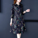 Slim-fit Sleeveless Floral Shirt Dress, Size:XXL(As Show)