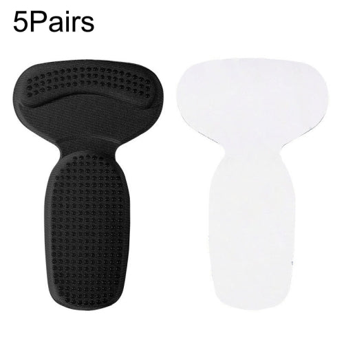 5 Pairs 061 High-heeled Shoes Sponge Glue Soft Anti-abrasion Anti-slip Heel Protective Sticker(Black)