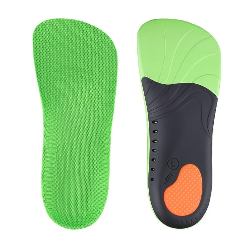 1 Pair 068 Sports Shockproof Massage Arch Of Foot Flatfoot Support Half Insole Shoe-pad, Size:XL (275-285mm)(Green Orange)