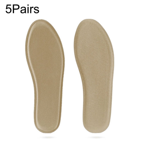 5 Pairs Thicken Breathable Non-slip Shockproof Memory Cotton Sports Full Insole Shoe-pad, Size:230mm(Beige)