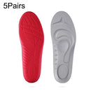 5 Pairs 081 Soft Breathable Shockproof Massage Sports Full Insole Shoe-pad, Size:L (255-280mm)(Grey)