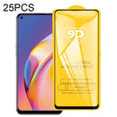 For OPPO Reno5 F 25 PCS 9D Full Glue Full Screen Tempered Glass Film