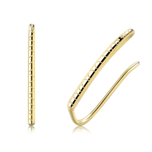 S925 Sterling Silver Women Spiral Cuff Ear Buckle Earrings(Gold)