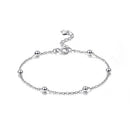 S925 Sterling Silver Simple Round Beads Women Bracelet Jewelry