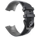 For Fitbit Charge 3 / 4 Universal Two-color Silicone Replacement Strap Watchband(Black Grey)
