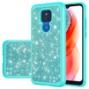 For Motorola Moto G Play (2021) Glitter Powder Contrast Skin Shockproof Silicone + PC Protective Case(Green)