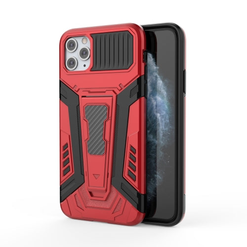 War Chariot Series Armor All-inclusive Shockproof PC + TPU Protective Case with Invisible Holder For iPhone 11 Pro(Red)