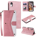 Stitching Calf Texture Horizontal Flip Leather Case with Holder & Card Slots & Wallet For iPhone XS / X(Rose Gold)