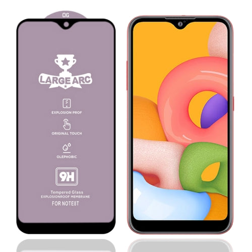 For Samsung Galaxy A01 9H HD Large Arc High Alumina Full Screen Tempered Glass Film