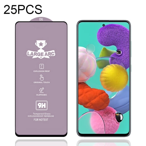 For Samsung Galaxy A51 25 PCS 9H HD Large Arc High Alumina Full Screen Tempered Glass Film