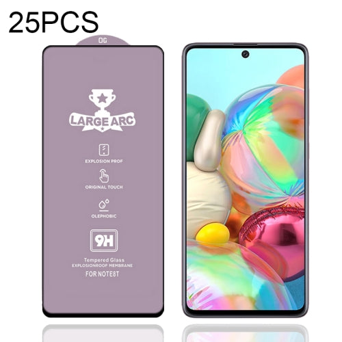 For Samsung Galaxy A71 25 PCS 9H HD Large Arc High Alumina Full Screen Tempered Glass Film