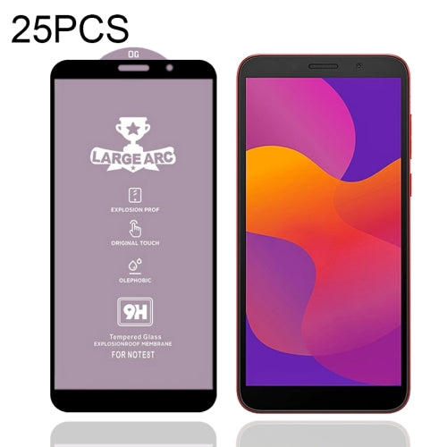 For Honor 9S 25 PCS 9H HD Large Arc High Alumina Full Screen Tempered Glass Film