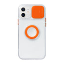 Sliding Camera Cover Design TPU Protective Case with Ring Holder For iPhone 11 Pro(Orange)